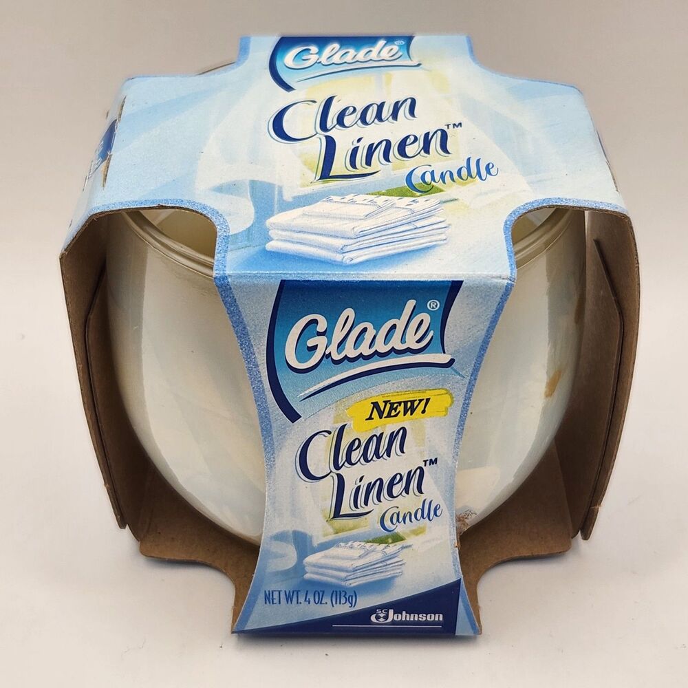 Glade Clean Linen Floral Glass Jar Candle 4 Oz 2004